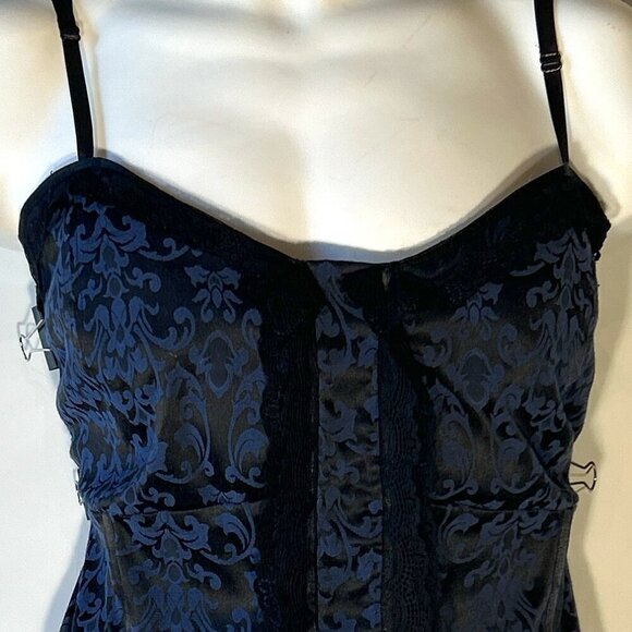 Lane Bryant SZ26 Brocade Vintage Black Print corset top Whimsigoth  Dark Romance - Picture 5 of 10